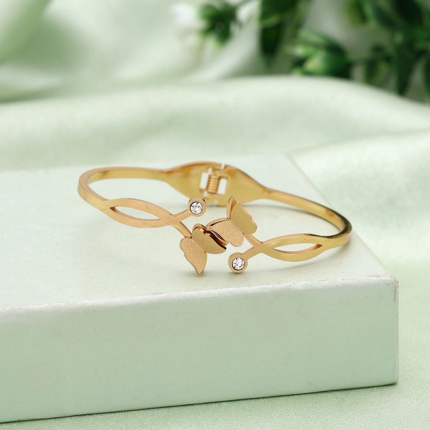 Gold Color American Diamond Anti Tarnish Bracelet With Premium Sparkle And Long Lasting Finish