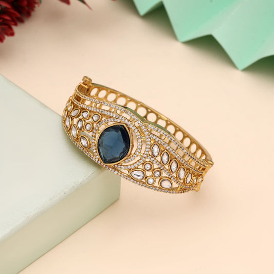 Blue Color American Diamond Bracelet Styled For Elegant Contemporary Looks