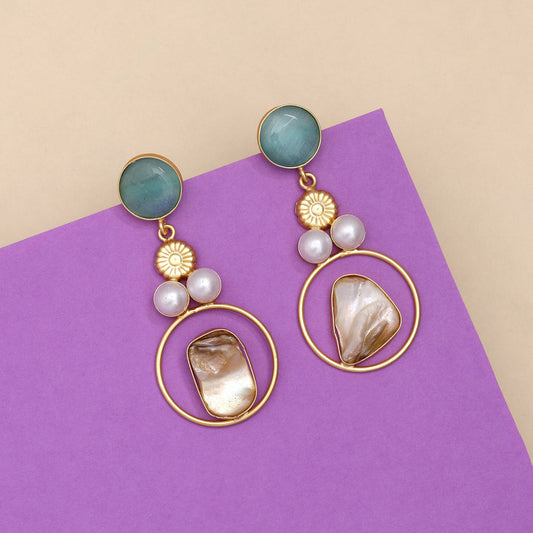 Clear Sky Blue Color Amrapali Earrings