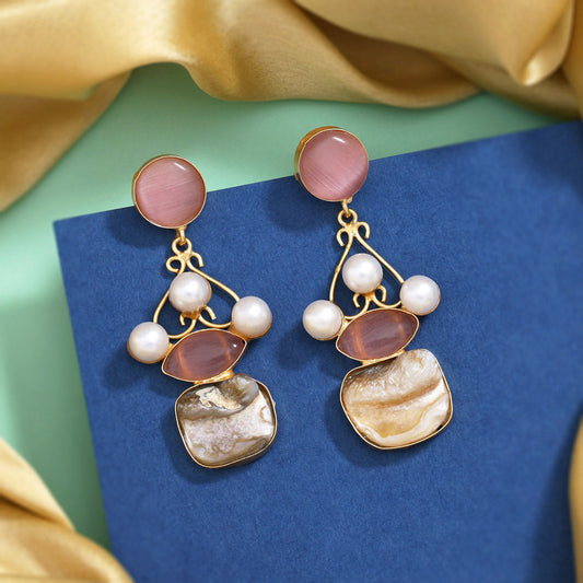 Elegant Pink Color Amrapali Earrings