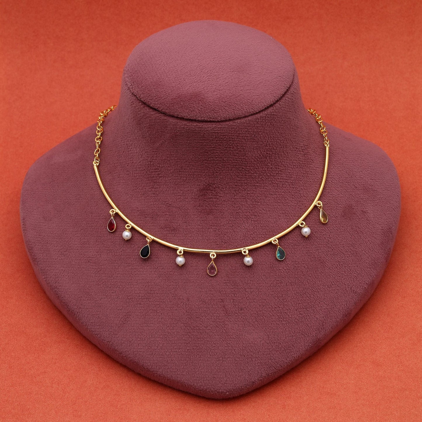 Multi Color Amrapali Hansli Necklace Inspired By Traditional Tribal Craftsmanship And Heritage Style