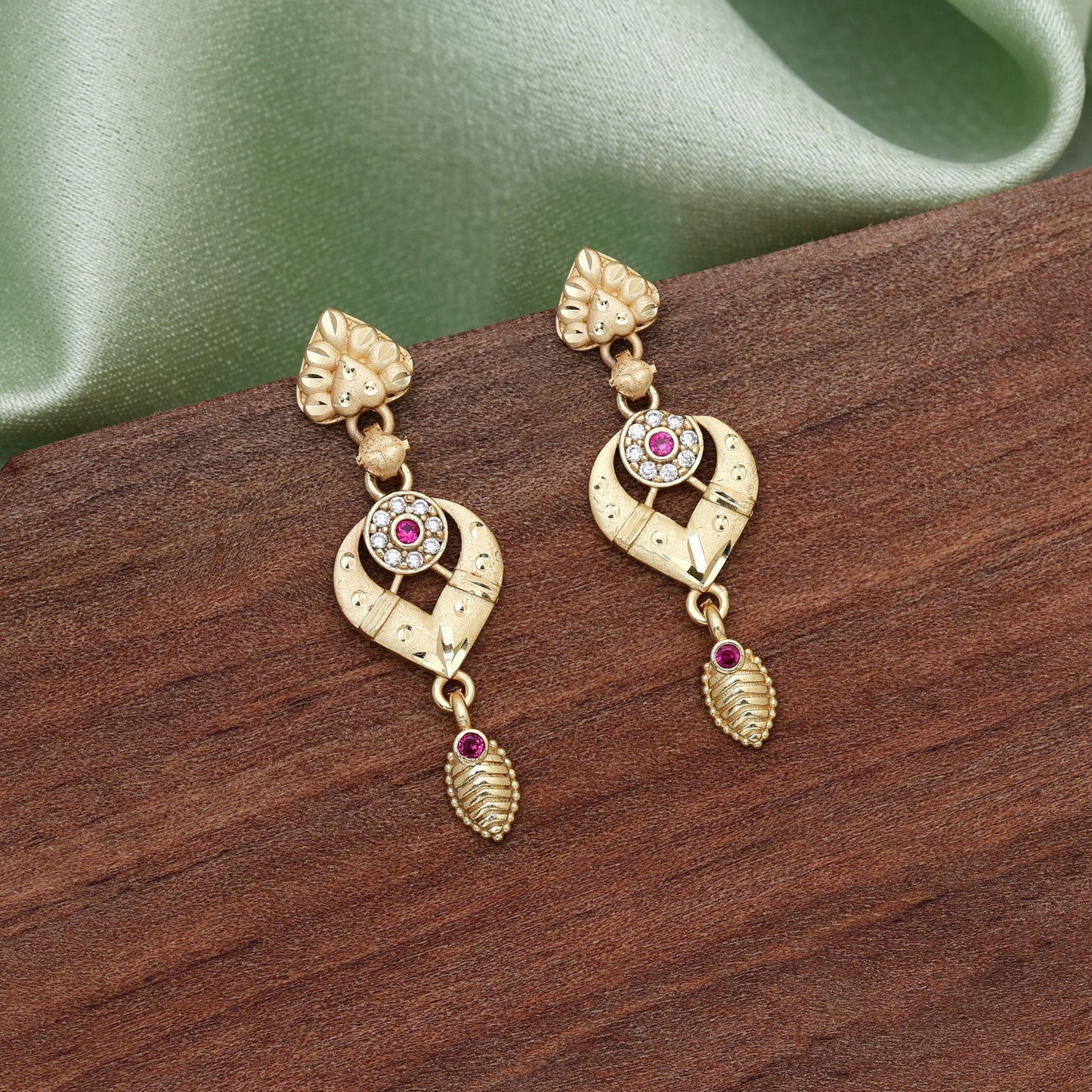 Gold Color Antique Earrings Designed For Statement Ethnic Jewelry Collections