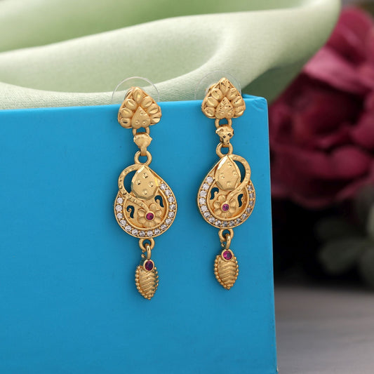Gold Color Antique Earrings Perfect For Festive Gifting And Special Occasions