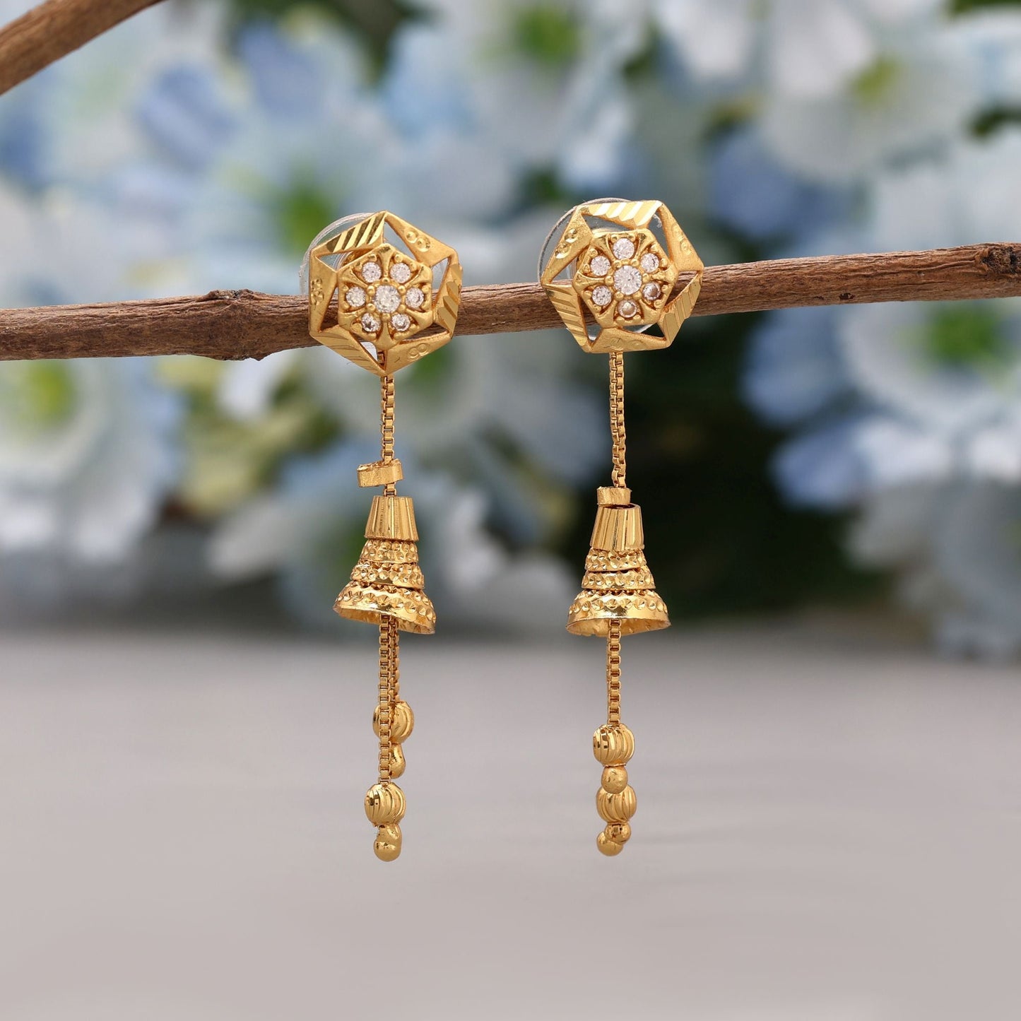 Gold Color Antique Earrings Crafted For Women Who Adore Antique Jewelry Designs