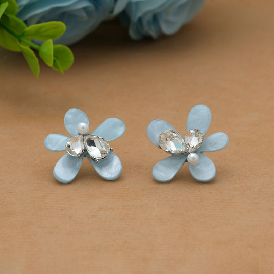 Himmelblaue Antike Ohrringe Stilvoller Traditioneller Vintage Schmuck