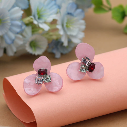 Antike Ohrringe in Rosa, charmantes, von Vintage inspiriertes, ethnisches Schmuckdesign