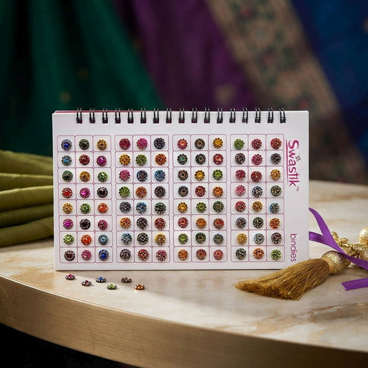 Assorted Color Stone Border Shape Bindi Book For Women And Girls With 480 Total Pieces