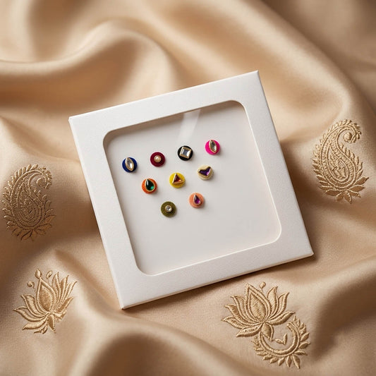 Assorted Multi Color Bindi Combo Pack For Women And Girls Set Of Total Nine Pieces