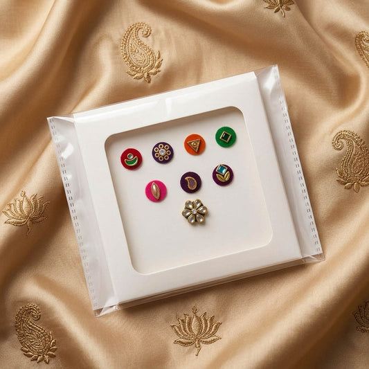 Festive Multi Color Bindi Combo Pack For Women And Girls Set Of Total Eight Pieces