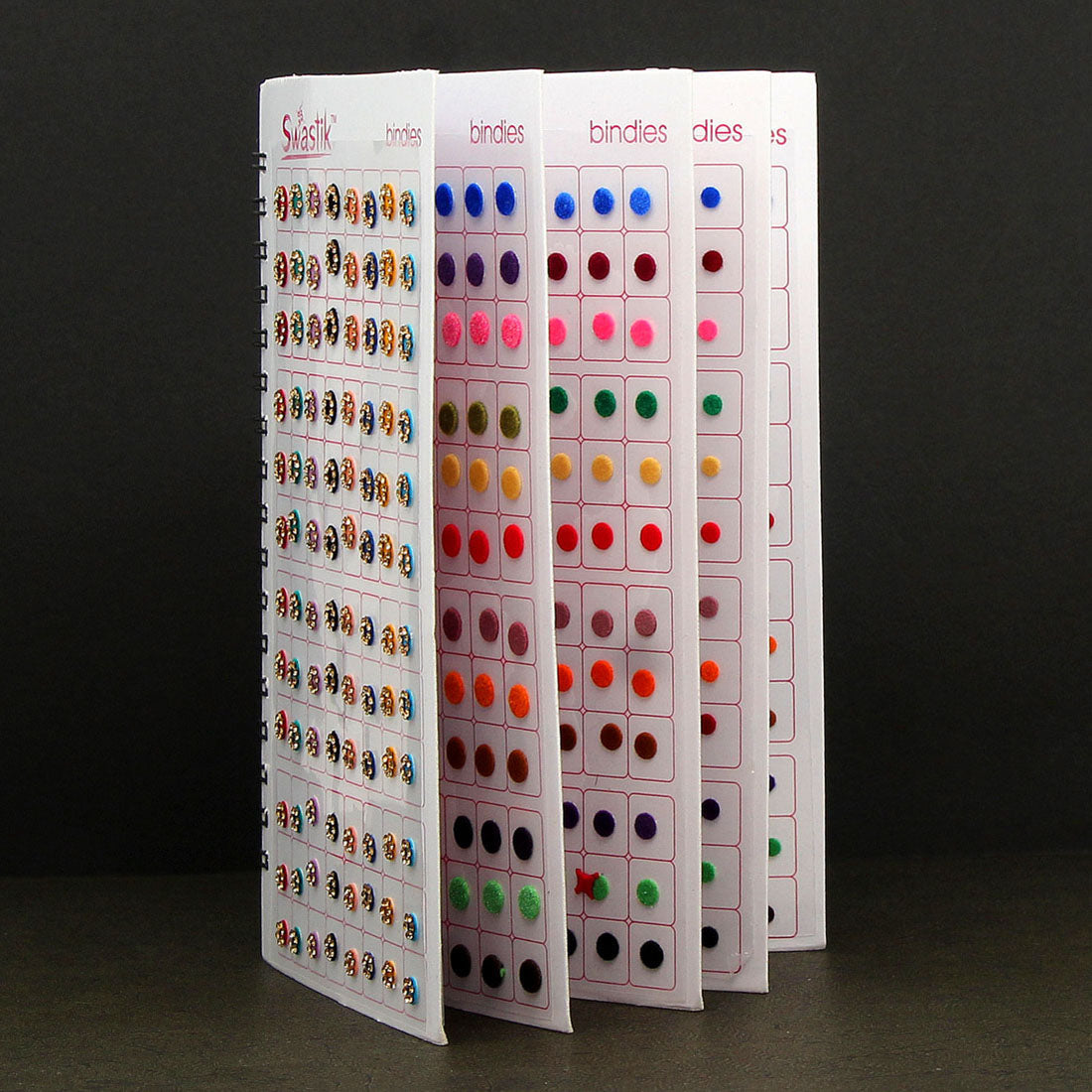Assorted Color Velvet Bindi Book For Women & Girls- Total Pieces- 960