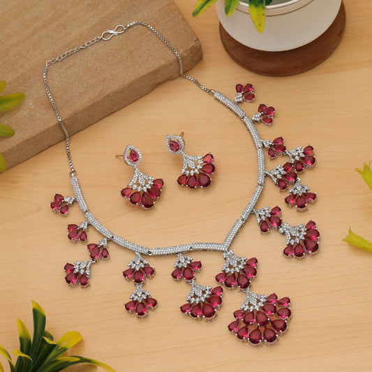 Rani Color American Diamond Halskette Set Königliche ethnische Brautschmuck Kollektion