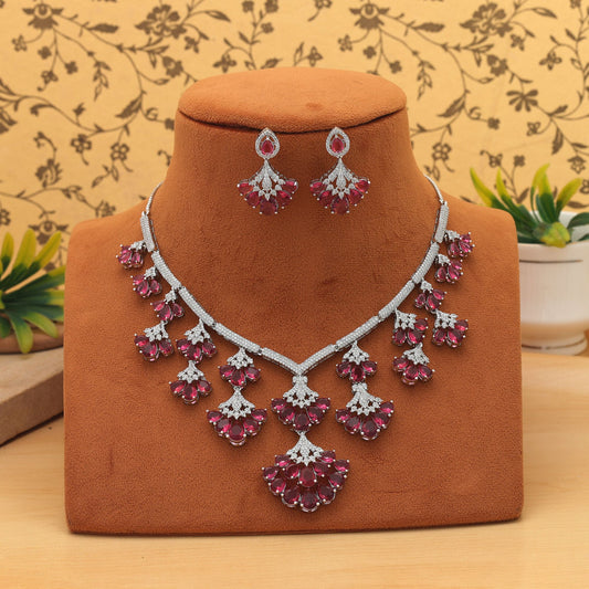 Rani Color American Diamond Halskette Set Königliche ethnische Brautschmuck Kollektion