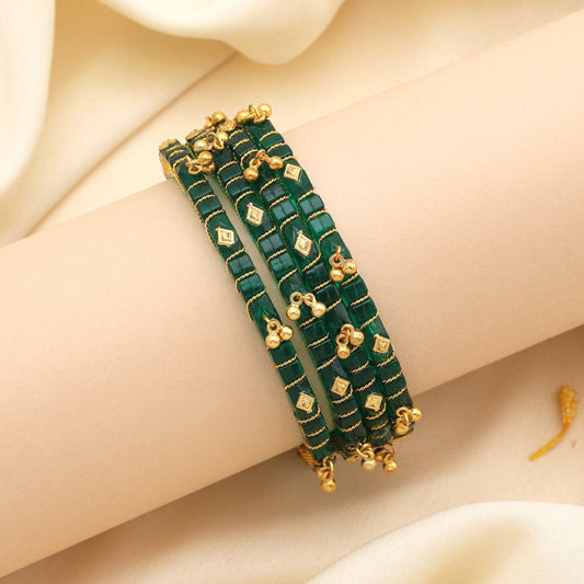 Green Color 1 Pair Of Fashion Bangle