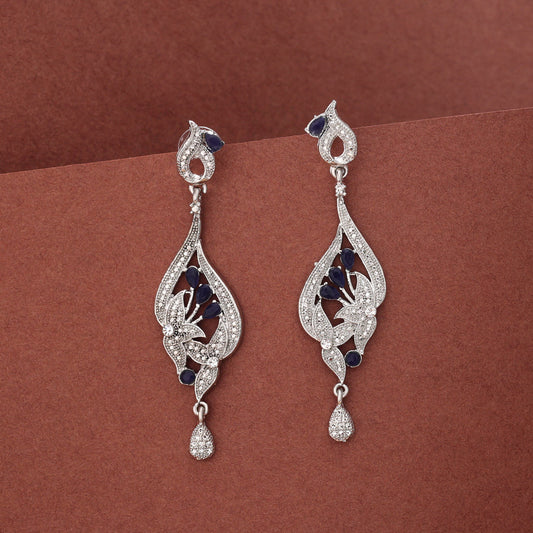 Blue Color Fashion Earrings With Meenakari Work For Traditional Wear