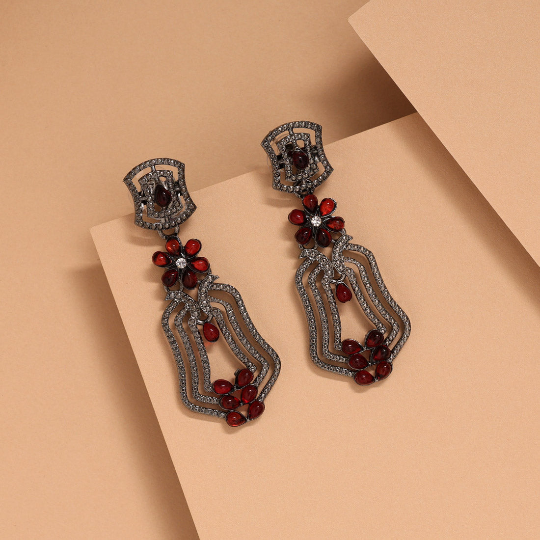 Orange Color Fashion Earrings With Modern Jhumka Look For Ethnic Wear