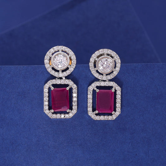 Rani Color American Diamond Earrings with Traditional Beauty Appeal