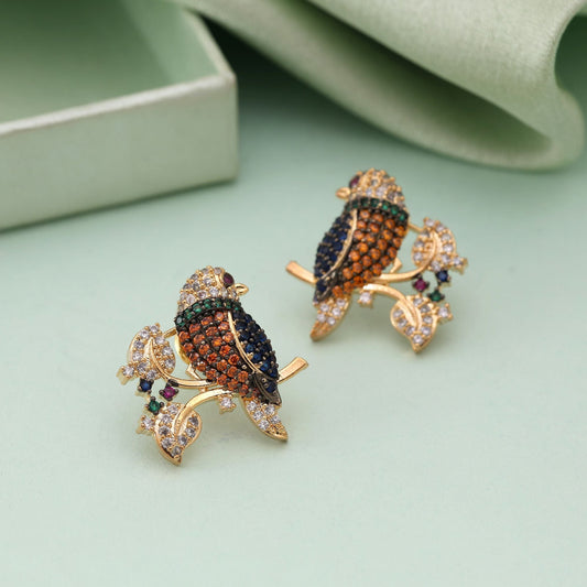 Multi Color American Diamond Earrings Fashion Earrings Featuring Statement Design