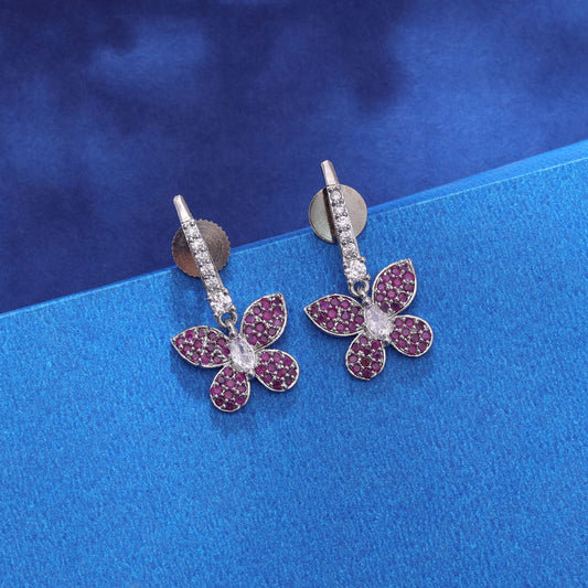Rani Color American Diamond Earrings with Premium Sparkling Finish