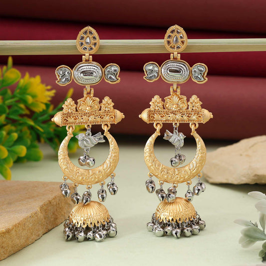 Gold & Silver Color Beautiful Traditional Amrapali Earrings For Brides And Women