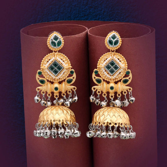 Green Color Gorgeous Antique Design Amrapali Earrings For Festive And Party Outfits