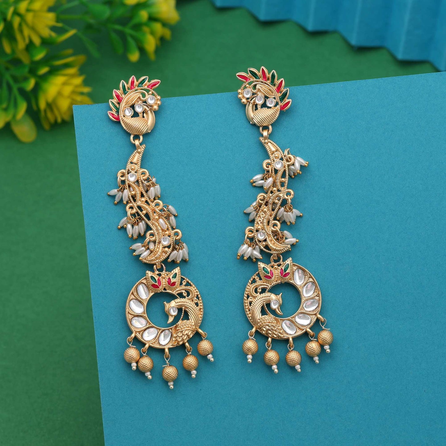 White Color Classic Designer Amrapali Earrings For Women’S Festive Collection