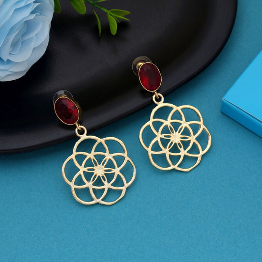 Maroon Color Amrapali Earrings Perfect For Bridal And Festive Ethnic Wear