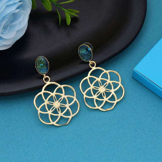 Sky Blue Color Amrapali Earrings Crafted For Festive And Cultural Occasions