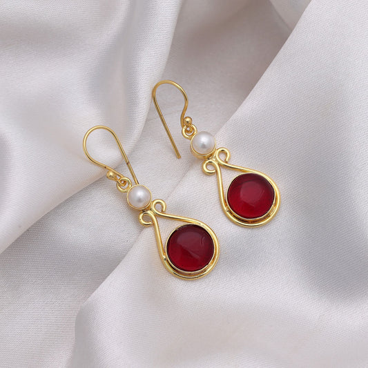 Royal Maroon Color Amrapali Earrings With Classic Wedding Party Wear Design Collection