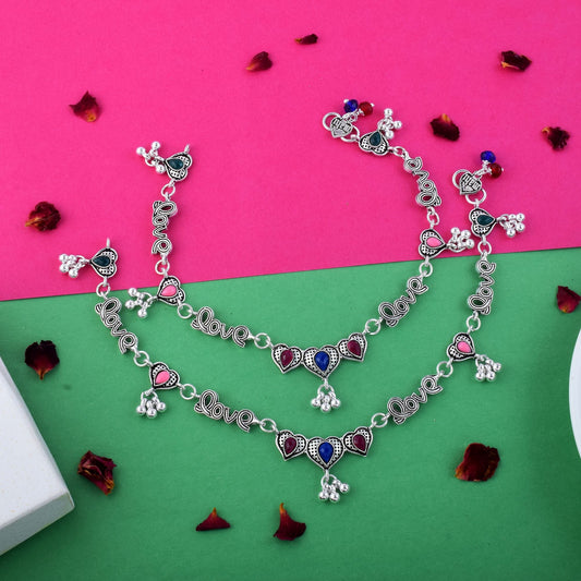 Exclusive Multi Color Oxidised Anklet Designed For Women’S Festive Outfits And Traditional Daily Wear