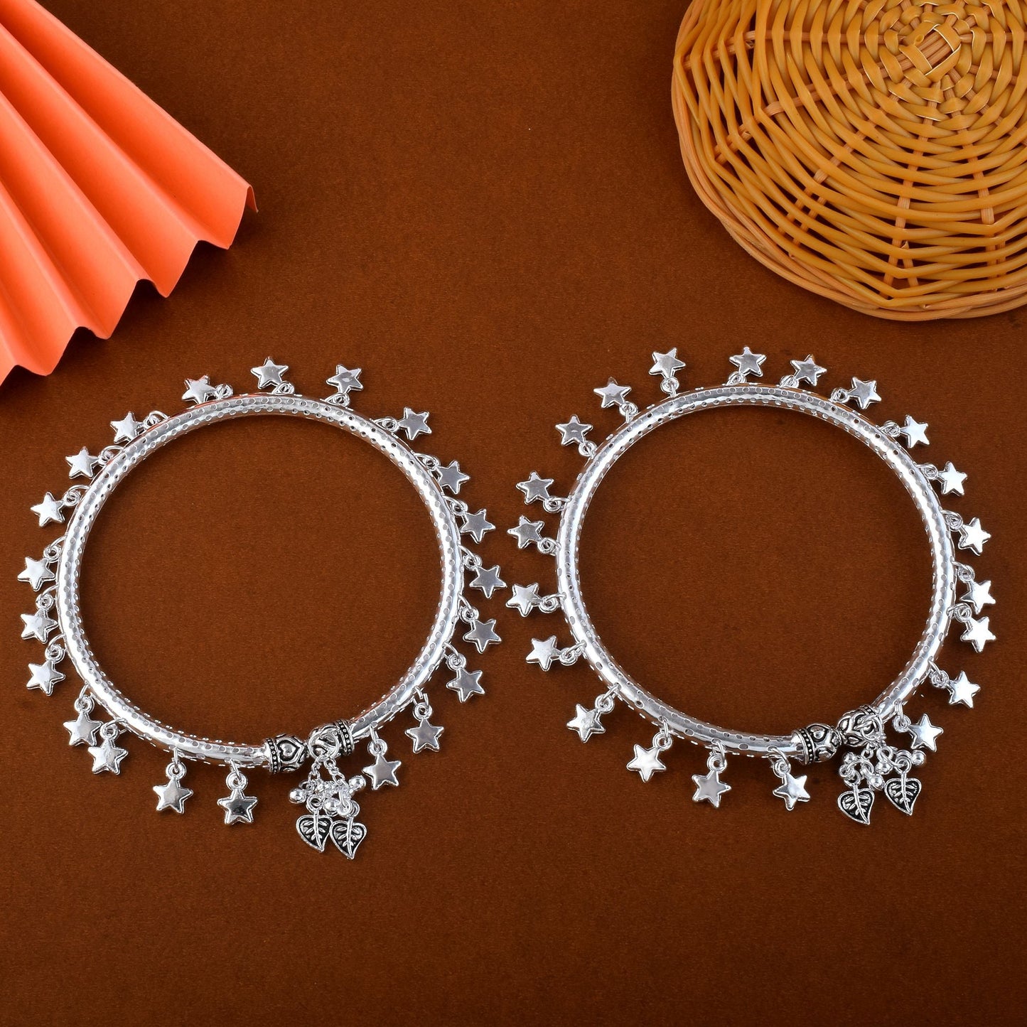 Attractive Silver Color Oxidised Anklet Perfect For Bridal Wear, Parties, And Indian Cultural Styling