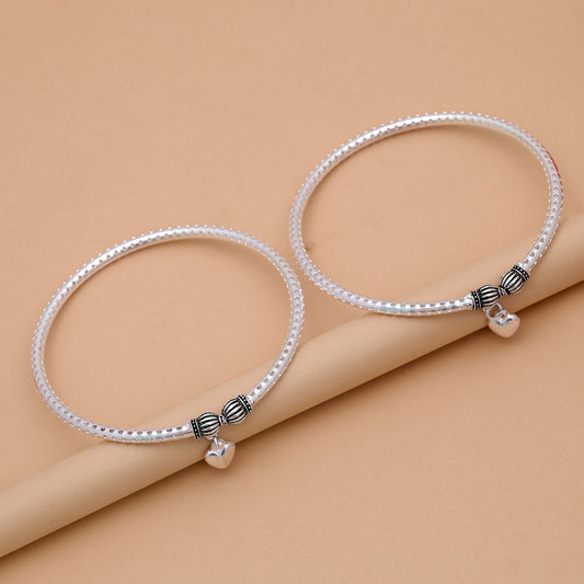 Stylish Silver Color Oxidised Anklet For Traditional Daily Wear
