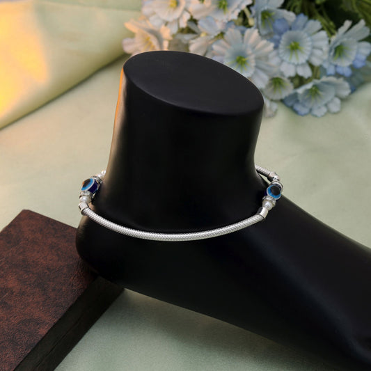 Beautiful Blue Color Oxidised Anklet For Modern Ethnic Wear