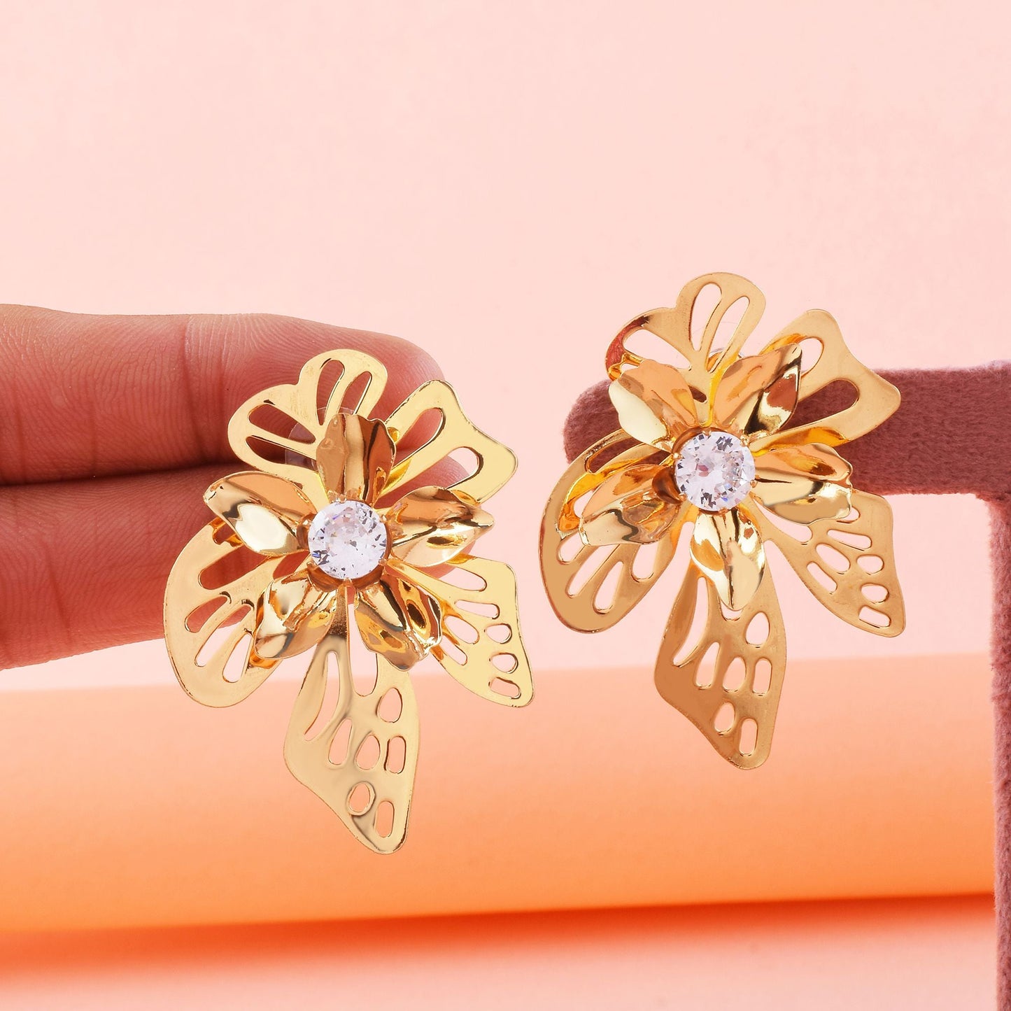 Beautiful Gold Color Anti Tarnish Earrings Crafted for Weddings, Engagements, and Traditional Celebrations