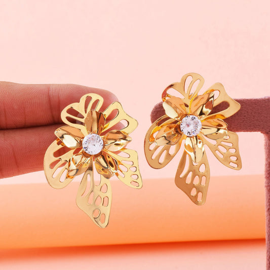 Beautiful Gold Color Anti Tarnish Earrings Crafted for Weddings, Engagements, and Traditional Celebrations