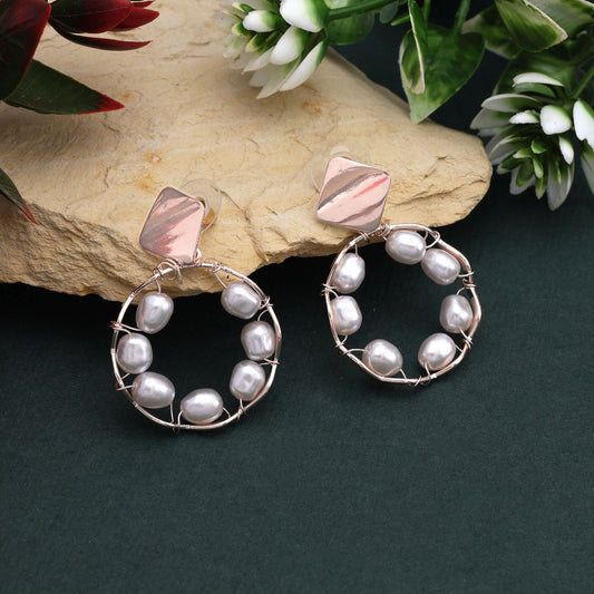 Beautiful White Color Anti Tarnish Earrings With Sparkling Stone Finish For Brides