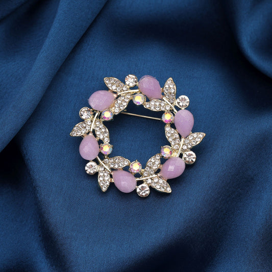 Lavender Color Floral Design Brooch with Elegant Flower Pattern for Stylish Fashion Accessories Collection
