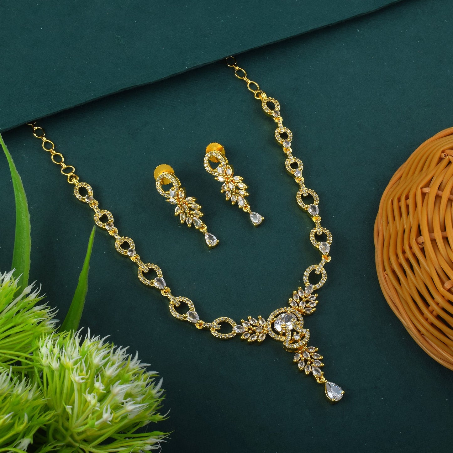 Weißes amerikanisches Diamant-Halskettenset für elegante Hochzeitsfeiern