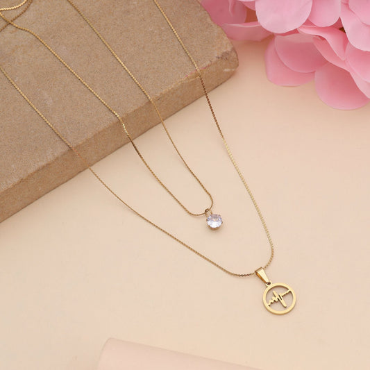 Gold Color Stainless Steel Anti Tarnish Necklace Ideal For Gifting And Festive Occasions