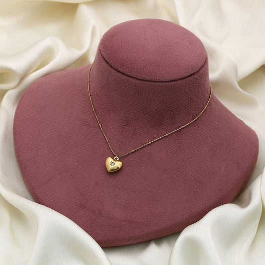 Gold Color Stainless Steel Anti Tarnish Necklace With Modern Minimal Everyday Wear Design