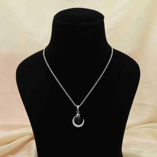 Black Color Anti Tarnish Necklace Sleek Modern Everyday Fashion Jewelry Design