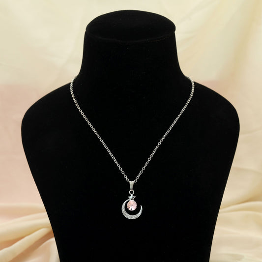 Light Pink Color Anti Tarnish Necklace Soft Elegant Stylish Everyday Jewelry