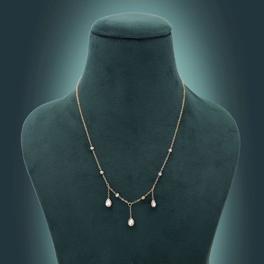White Color Anti Tarnish Necklace with Elegant Everyday Wear Appeal