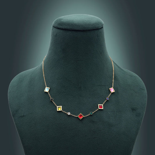Multi Color Anti Tarnish Necklace with Premium Decorative Artistic Design
