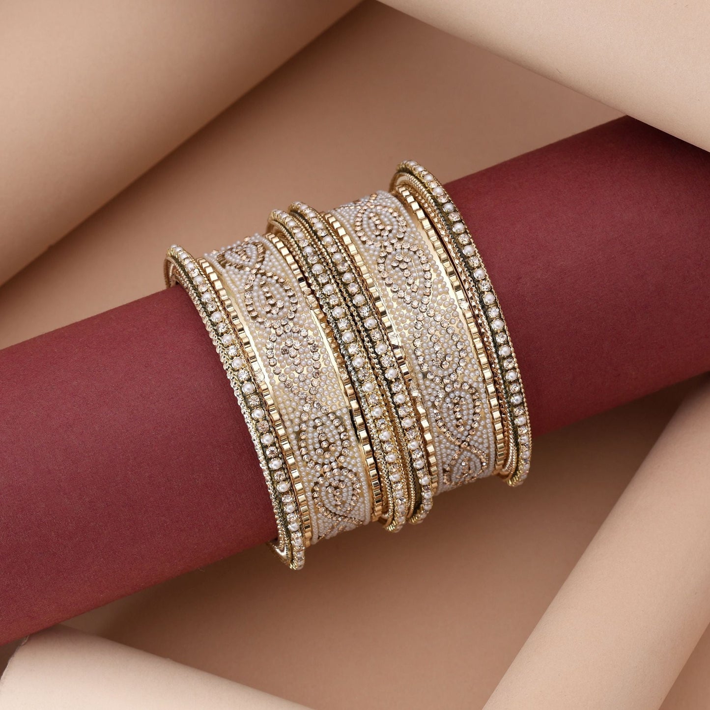 Premium Gold Color 6 Set Of Bangles Combo With Elegant Glossy Finish
