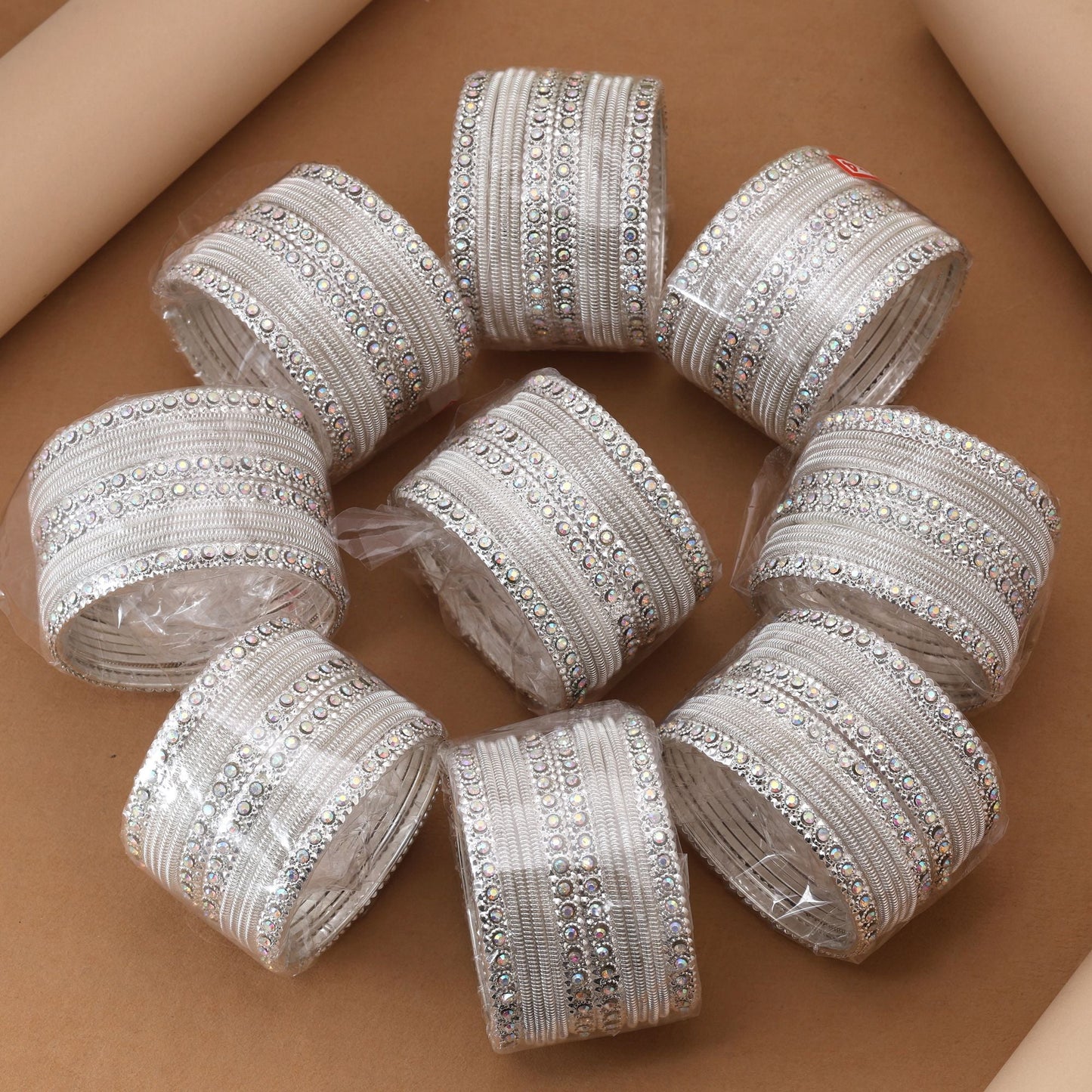 Elegant Silver Color 9 Set Of Bangles Combo Perfect For Festive And Party Wear