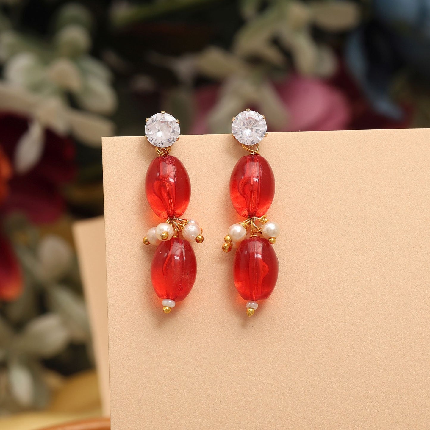Gorgeous Red Color 12 Pair Of Fashion Earrings Perfect For Festivals, Weddings, And Daily Dressing
