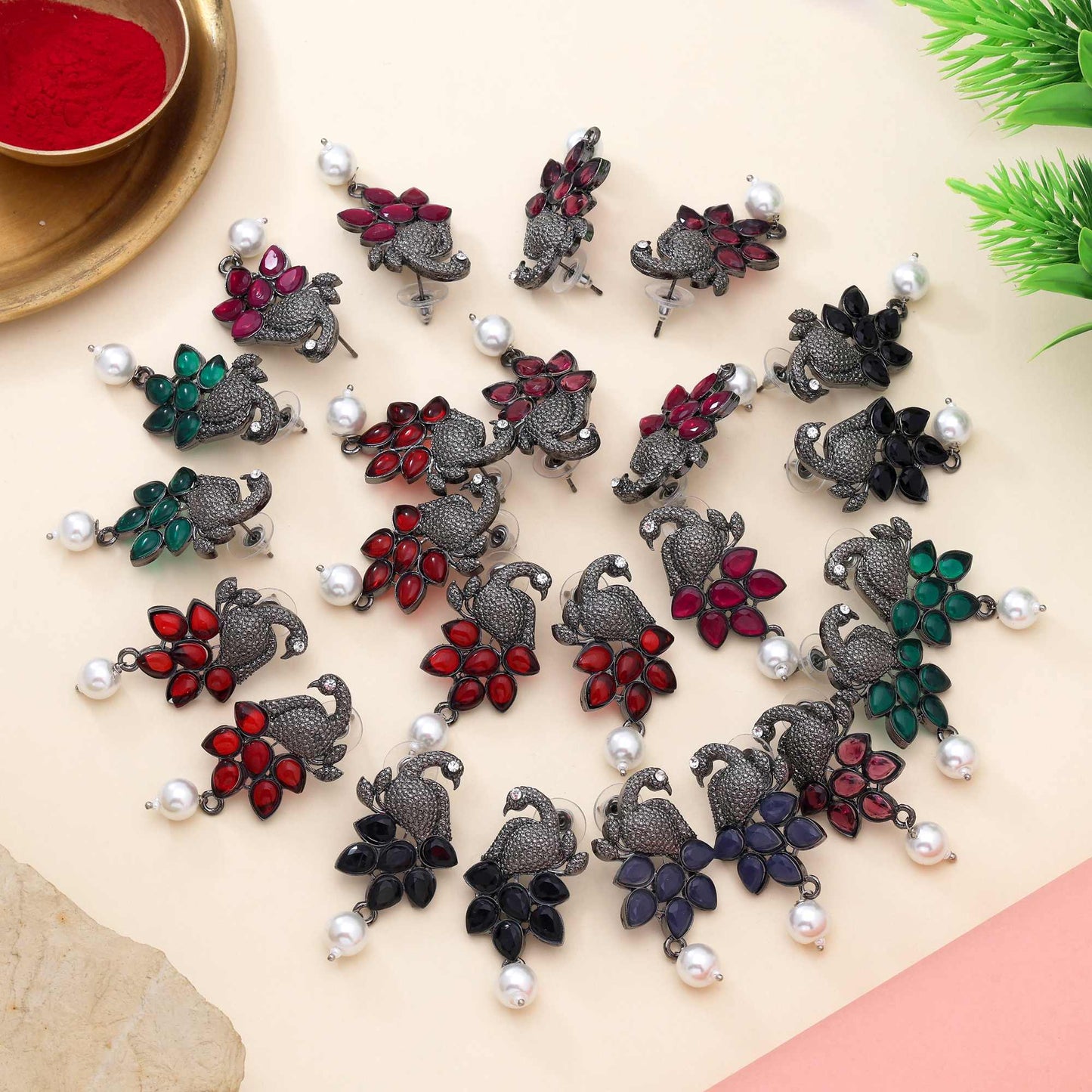 Assorted Color 12 Pair Of Fashion Earrings Combo For Party And Daily Wear