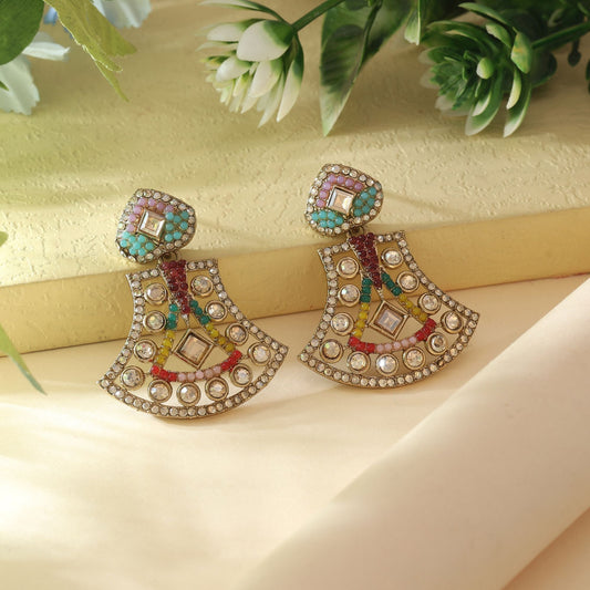 Multi Color Fashion Earrings With Vibrant American Diamond Earrings Sparkle