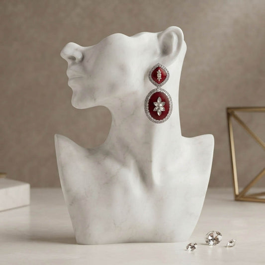 Maroon Color Fashion Earrings with Premium Trendy Jewelry for Casual and Party Wear