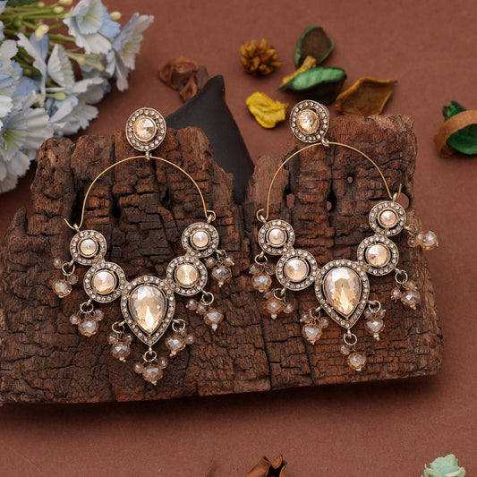 Peach Color Dangle Earrings with Stylish Traditional Handmade Fashion Jewelry Appeal